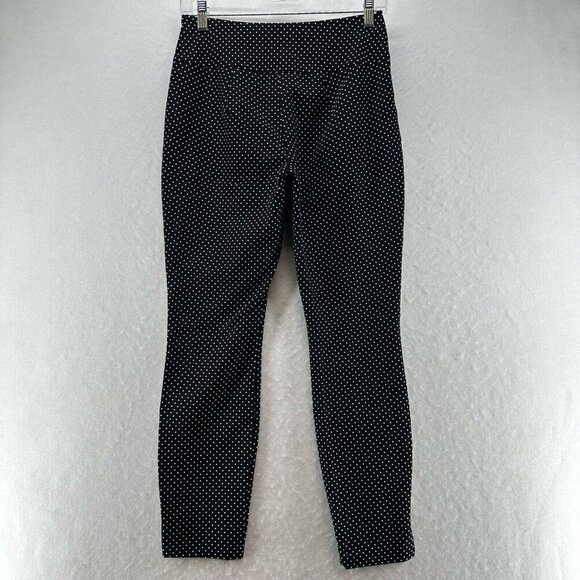 Cabi Pants Size 2 Seaside Chic Polka Dot Trouser Ankle Pull On Black White - Picture 2 of 11